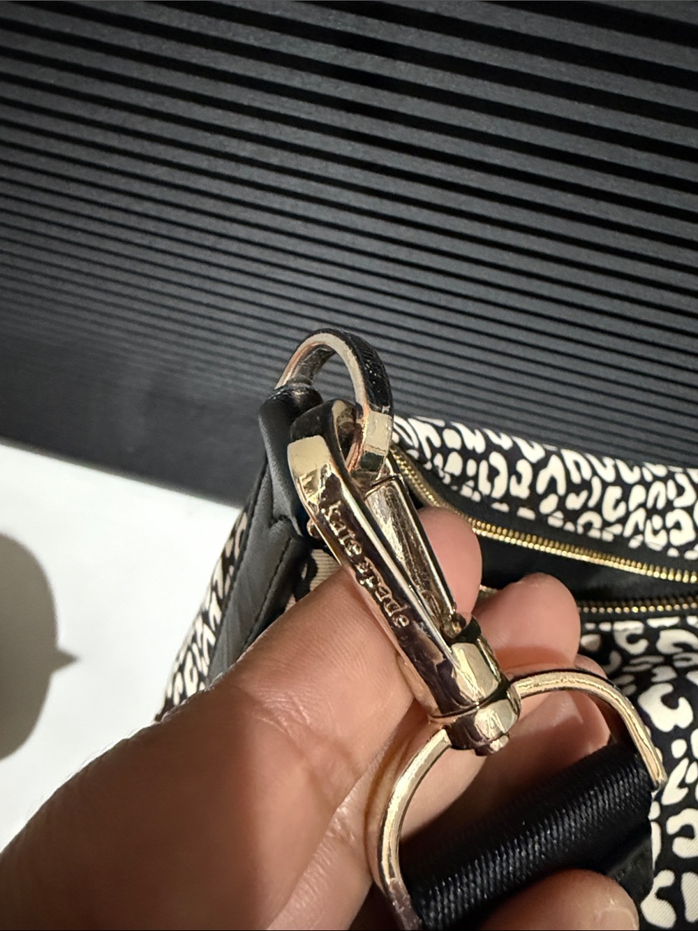 Kate Spade Shelsea Black and White Leopard-Print Hobo Bag crossbody shoulder - Picture 4 of 12